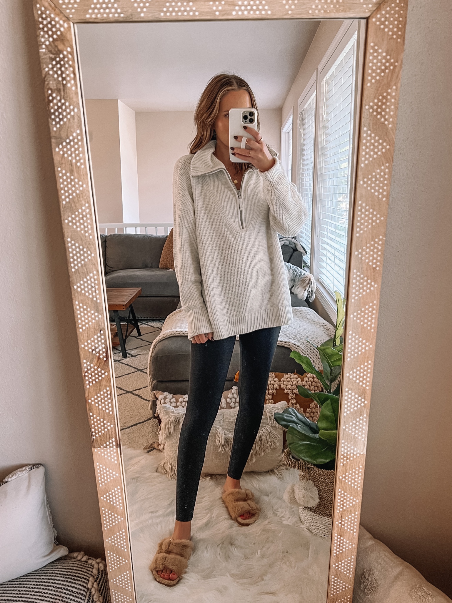 Aerie CozyUp Waffle Quarter Zip 