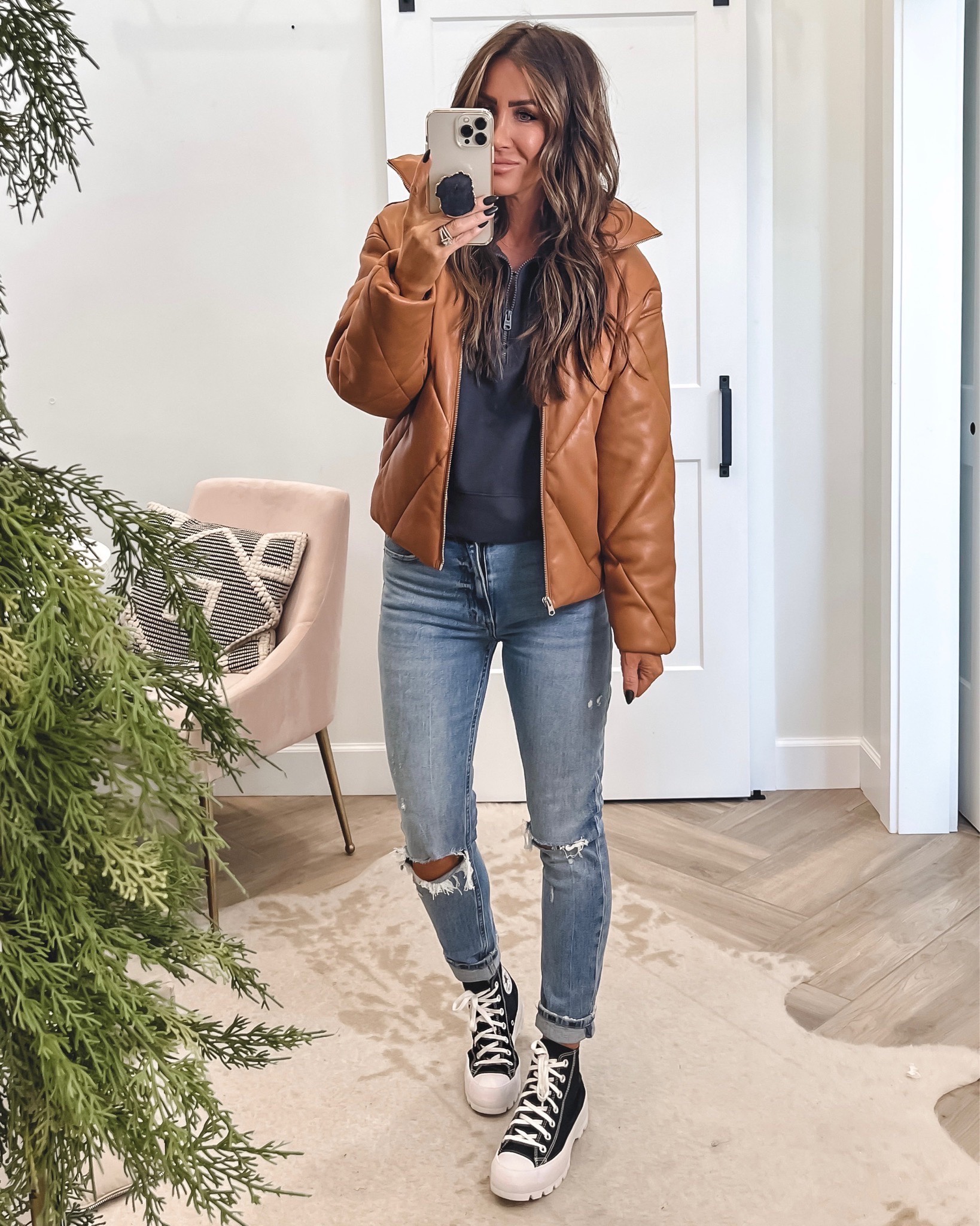 Vegan Leather Mini Puffer curated on LTK